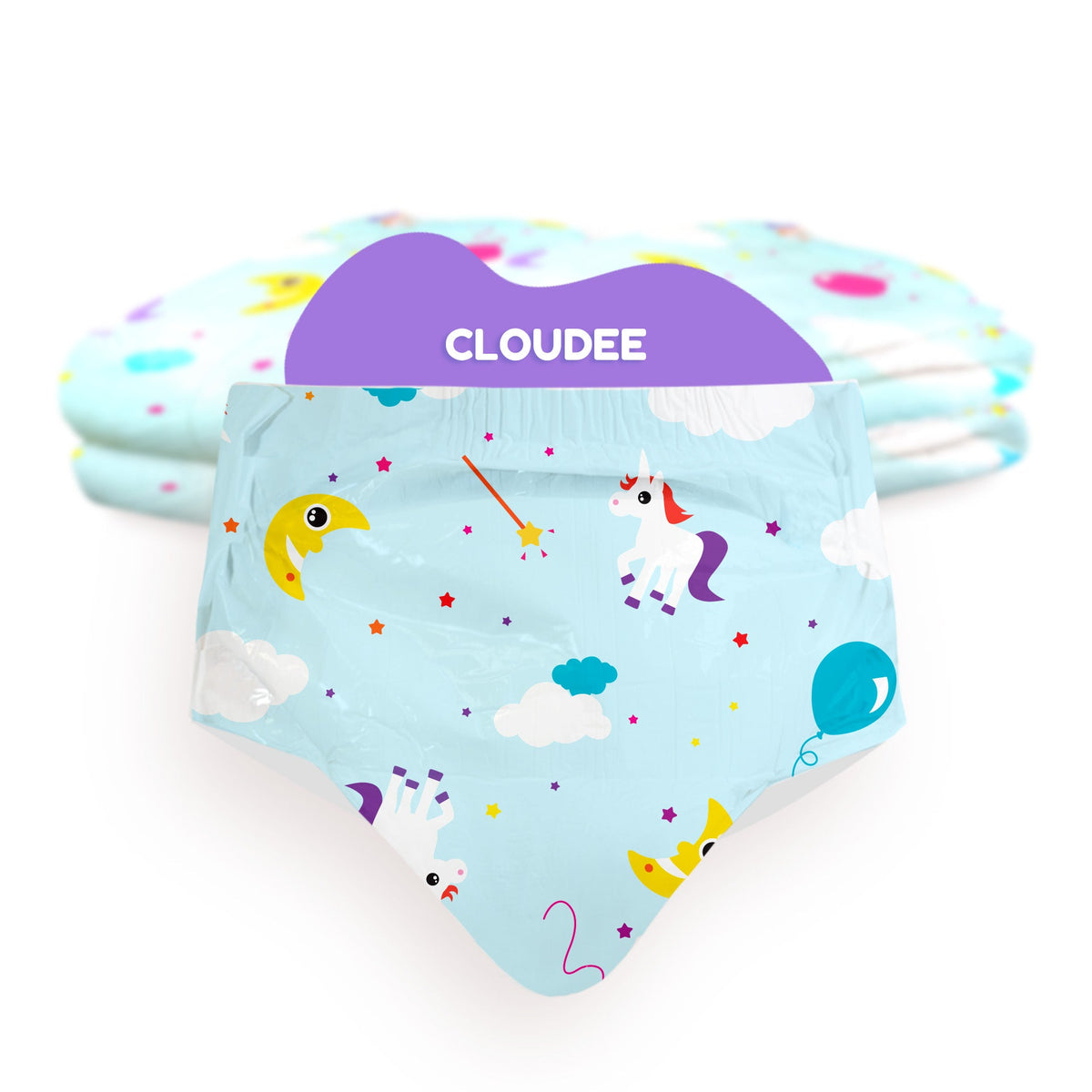 Bambino Cloudee all-over print adult diaper, product photo