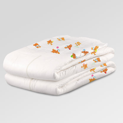 Bambino Teddy landing zone print adult diaper, stack of folded diapers